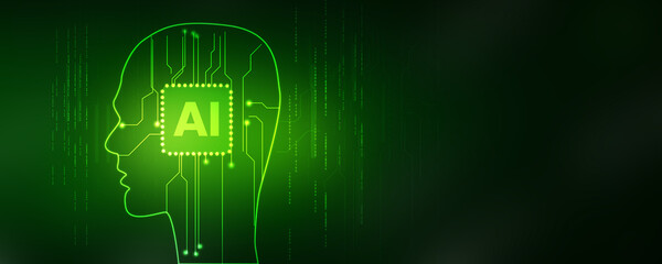 2d illustration Artificial Intelligence (AI) concept
