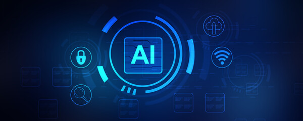 Obraz premium 2d illustration Artificial Intelligence (AI) concept 