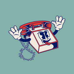 Retro character design of the telephone