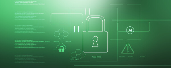 2d illustration Safety concept: Closed Padlock on digital background
