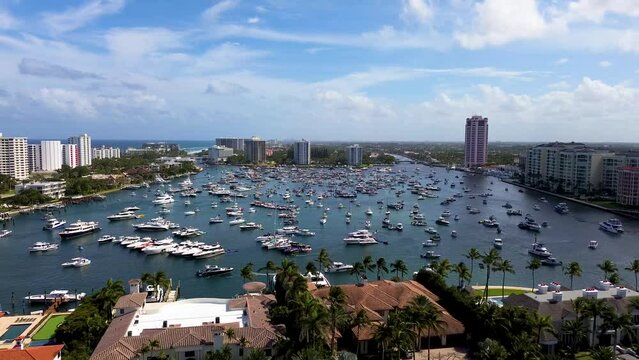 An incredible drone video flying over Boca Bash at Lake Boca Raton in Boca Raton Florida.