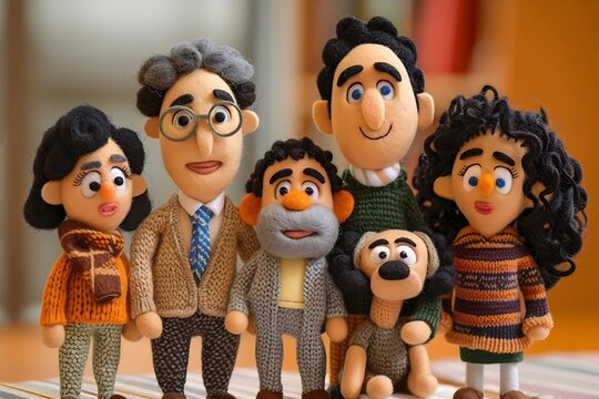 Seinfeld cast needle felted style : Generative AI