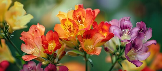Obraz premium The backdrop of the lovely freesia flowers