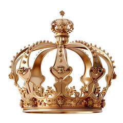Realistic Golden Crown isolated on a transparent background 
