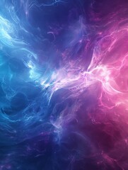 Energetic abstract glow emanating from a grainy and textured background with a smooth gradient of blue, pink, and white