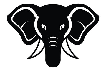 Solid color elephant head vector design