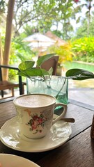 cup of coffee on the terrace