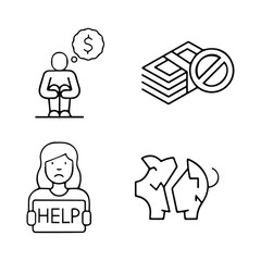 homeless outline icon set includes thin line donation, bunk bed, leftover, bridge, mittens, alcohol, food stall icons for report, presentation, diagram, web design