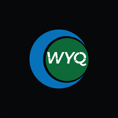 WYQ letter logo design on black background
