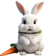 Obraz premium A fluffy white bunny with floppy ears. 