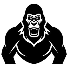 Gorilla silhouette vector icon illustration art