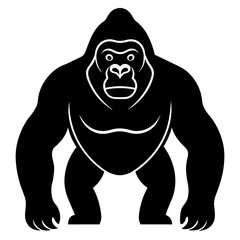 Obraz premium Animal gorilla silhouette vector icon illustration art