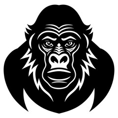 Fototapeta premium Animal gorilla silhouette vector icon