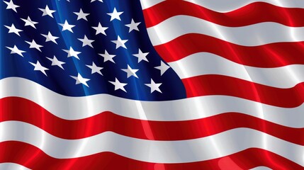 Fototapeta premium American flag waving in the sunrise, sunset. American flag for Memorial Day,4th of July, Labour Day. Independence Day concept.