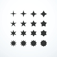 Stars icon set. Vector illustration