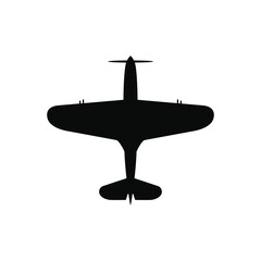 Old fighter aircraft icon. Vector illustration	