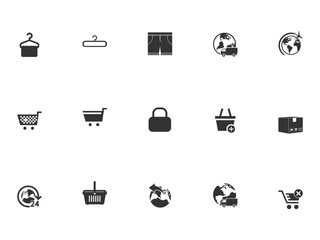 Outline and Solid Icons on White Background . Vector Isolated Elements, Business Card Icons,  Artificial Intelligence & Machine Learning Icons — Monoline Series, Education Line Icons, Flag of world.