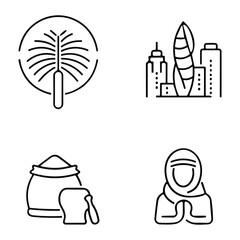 Islamic icons, such as mosque, quran, carpet, ramadan and more.