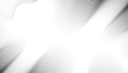 Abstract wavy background. Line black, Thin line on white.