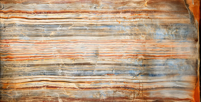 Natural layers of multicolored sedimentary rock offer a stunning abstract texture