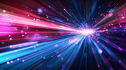 3D abstract glowing ray poster, abstract KV main visual business PPT background