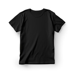 a black t-shirt with a white logo on the front.