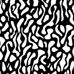Abstract black and white wavy lines pattern