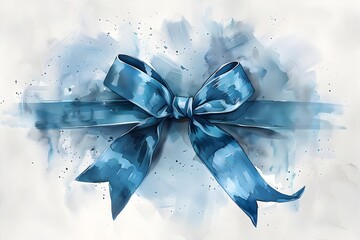 Watercolor Render of a Meticulously Crafted Bow, a Symbolic Representation of a Cherished Relationship