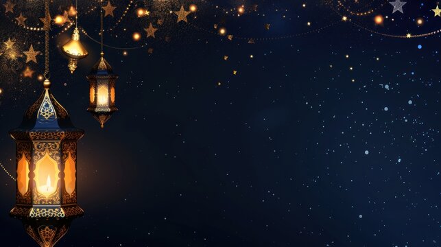 Muslim Events, Ramadan, Ramzan, Eid, Eid ul fitr, Eid ul Adha, Rabi ul Awwal, Muharram, Shab e Barrat, Shab e Miraj, Laila tul qaddar, moon night, Chand raat, qurbani. AI generated