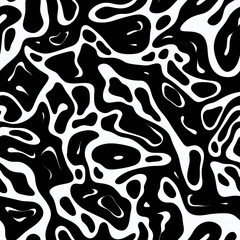 Abstract black and white cow print pattern
