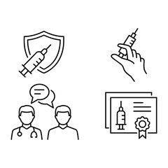 Obraz premium Set of line icons related to child care, international children day, kid rights, parenthood. Outline icon collection.