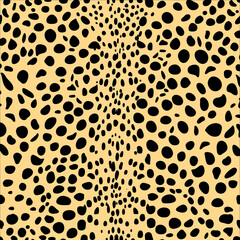 Seamless leopard print pattern on yellow background, Stylish and bold leopard print design for fashion and home decor