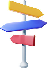 3D Empty Signpost with Directions