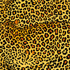 Vibrant and seamless leopard skin texture suitable for backgrounds and textiles