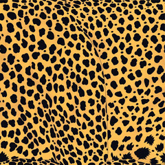 Fototapeta premium Seamless leopard print pattern on yellow background