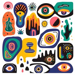 abstract shapes sticker pack