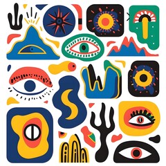 abstract shapes sticker pack