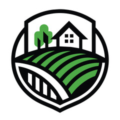 Solid color Farm agriculture logo vector design