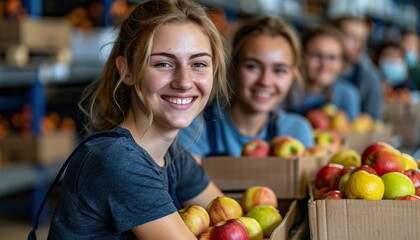 Fototapeta premium people smiling in supermarket 