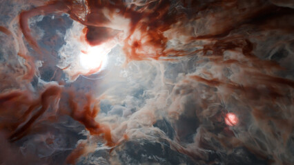 colorful space nebula - 3D illustration