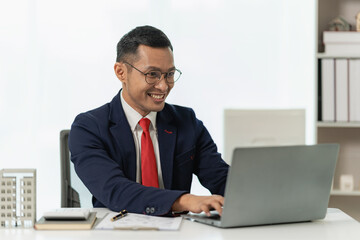 Businessman analyzing company financial report, balance sheet, working with document graphs Save photos for the stock market, office, taxes, close-up photos.