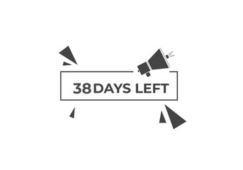 38 days to go countdown template. 38 day Countdown left days banner design. 38 Days left countdown timer
