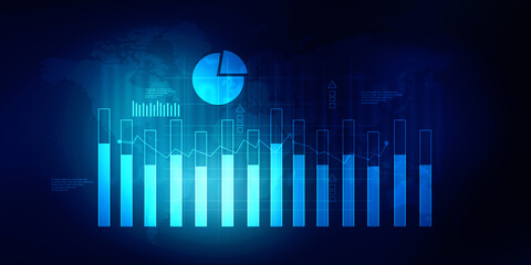 3d illustration Stock market online business concept. business Graph 