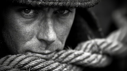 Captured in an intense extreme close-up, crew members collaborate seamlessly to fasten mooring lines, exemplifying the essence of teamwork and professionalism in maritime endeavors