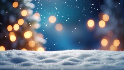 Naklejka premium Winter Christmas Wallpaper Bokeh Lights and Soft Blur for a Festive Atmosphere, Christmas Bokeh Lights A Festive and Blurred Winter Wallpaper Design, Dreamy Christmas Wallpaper Featuring Bokeh Lights 