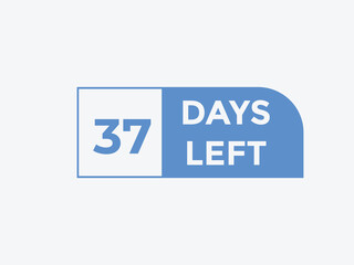 37 days to go countdown template. 37 day Countdown left days banner design. 37 Days left countdown timer
