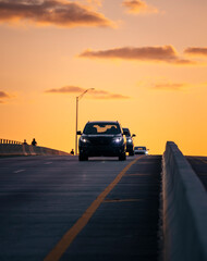 driving on the road sunset traffic © Cavan