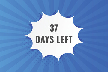 37 days to go countdown template. 37 day Countdown left days banner design. 37 Days left countdown timer
