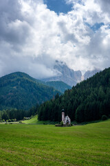 Church of St Magdalena in the Dolomites Italian Alps