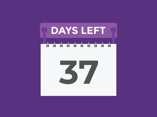 37 days to go countdown template. 37 day Countdown left days banner design. 37 Days left countdown timer
